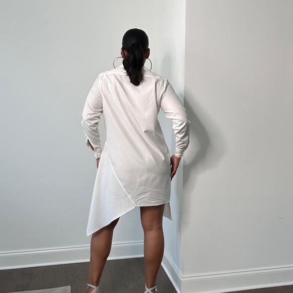 Marques Almeida White Shirt Dress with Hankerchief Hemline - Picture 5 of 16